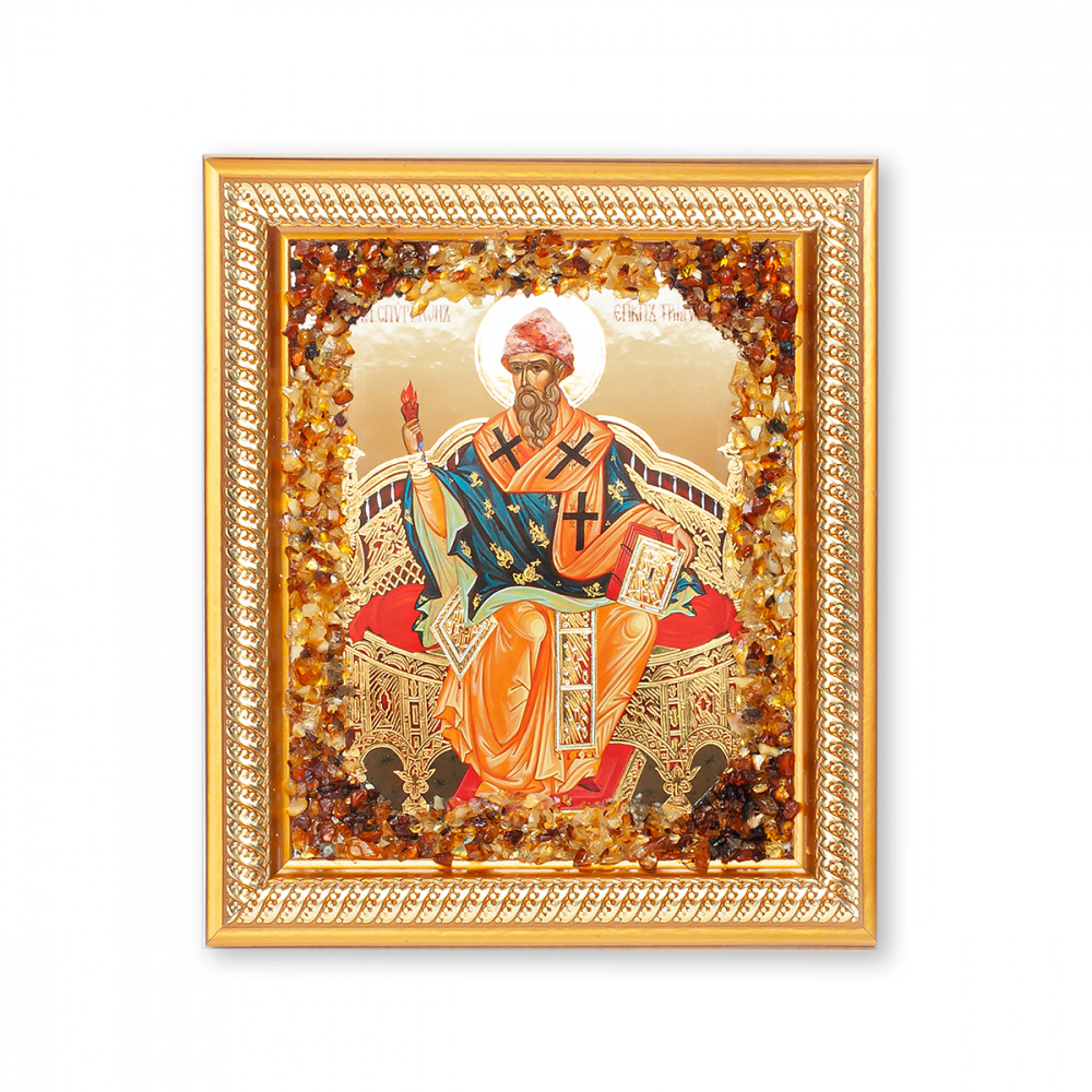 Икона св,Спиридон (рост) Янтарь