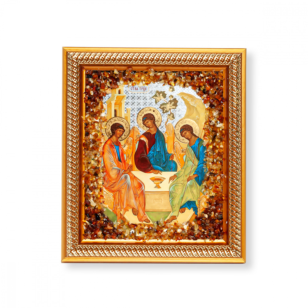 Икона св. Троица, янтарь