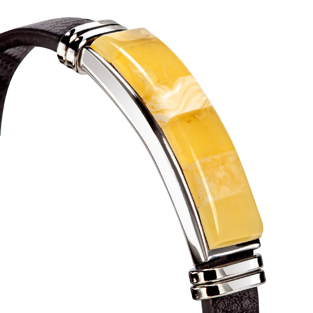 Браслет экокожа мозаика матовый  Янтарь