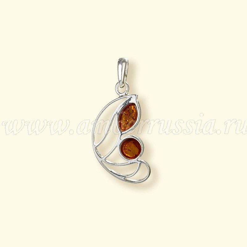Подвеска Посеребрение, янтарь